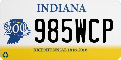 IN license plate 985WCP