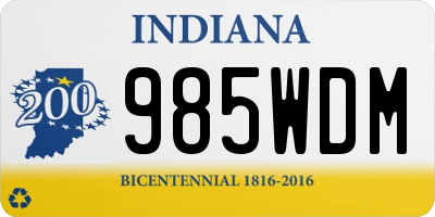 IN license plate 985WDM