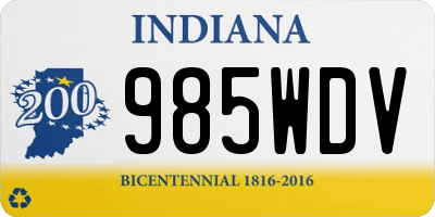IN license plate 985WDV