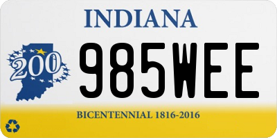 IN license plate 985WEE