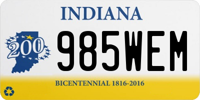 IN license plate 985WEM