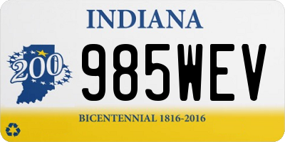 IN license plate 985WEV