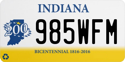 IN license plate 985WFM