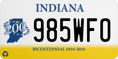 IN license plate 985WFO