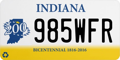 IN license plate 985WFR