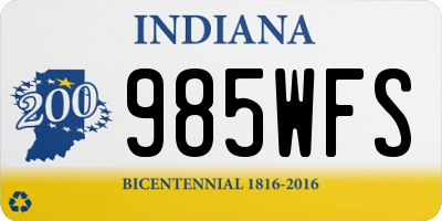 IN license plate 985WFS