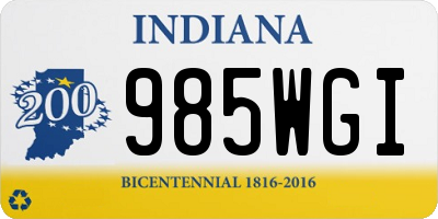 IN license plate 985WGI