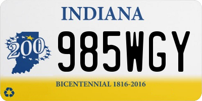 IN license plate 985WGY