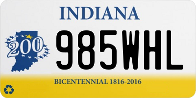 IN license plate 985WHL