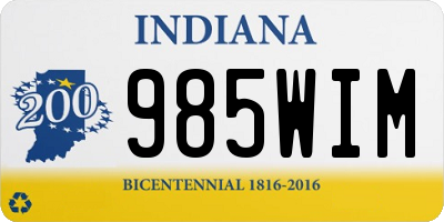 IN license plate 985WIM