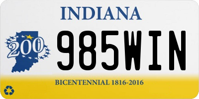 IN license plate 985WIN