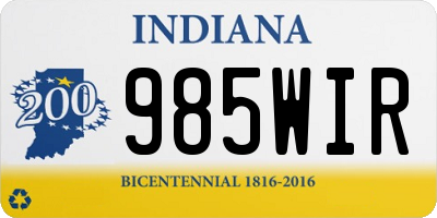 IN license plate 985WIR