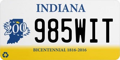 IN license plate 985WIT