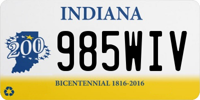 IN license plate 985WIV