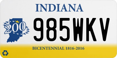 IN license plate 985WKV