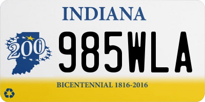 IN license plate 985WLA