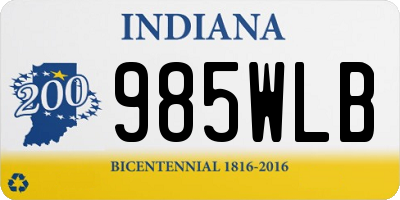 IN license plate 985WLB