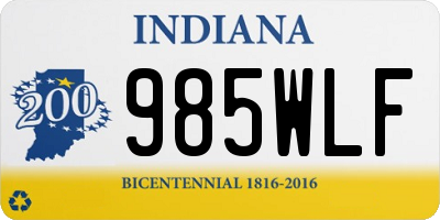 IN license plate 985WLF