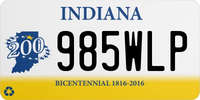 IN license plate 985WLP