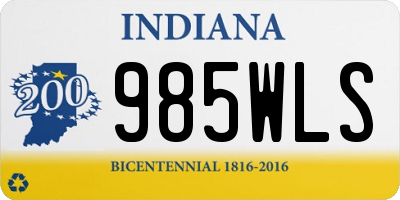 IN license plate 985WLS