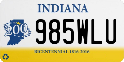 IN license plate 985WLU