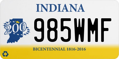 IN license plate 985WMF