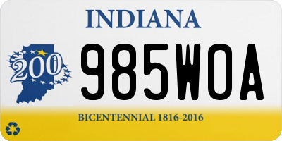 IN license plate 985WOA