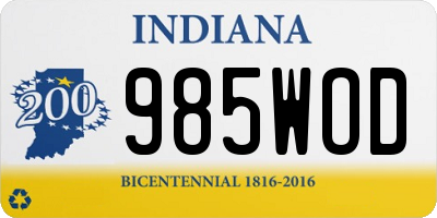 IN license plate 985WOD