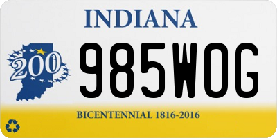 IN license plate 985WOG