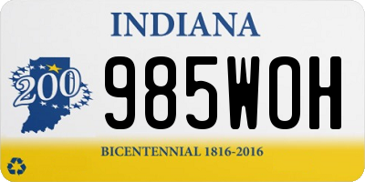 IN license plate 985WOH