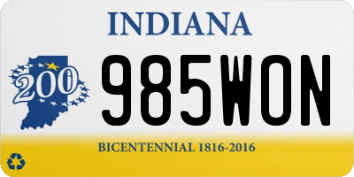 IN license plate 985WON