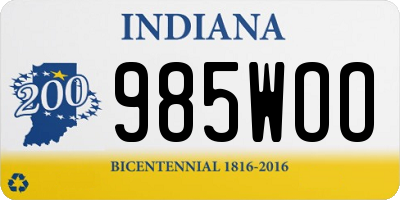 IN license plate 985WOO