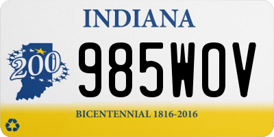 IN license plate 985WOV