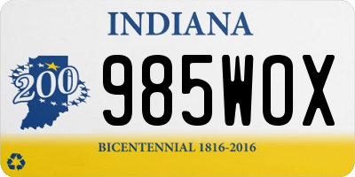IN license plate 985WOX