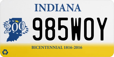 IN license plate 985WOY