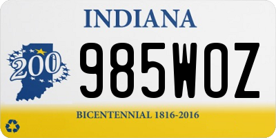 IN license plate 985WOZ