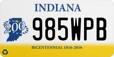 IN license plate 985WPB