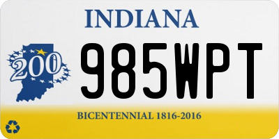 IN license plate 985WPT