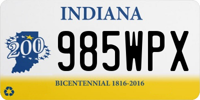 IN license plate 985WPX