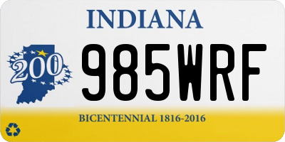 IN license plate 985WRF