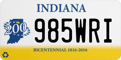 IN license plate 985WRI