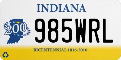 IN license plate 985WRL