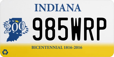 IN license plate 985WRP