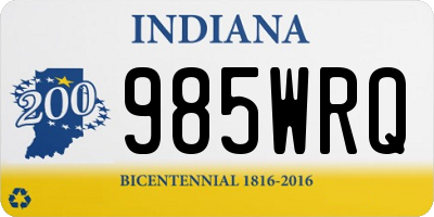 IN license plate 985WRQ