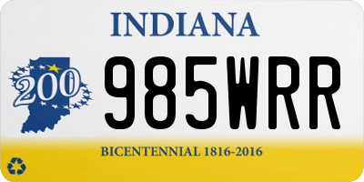 IN license plate 985WRR