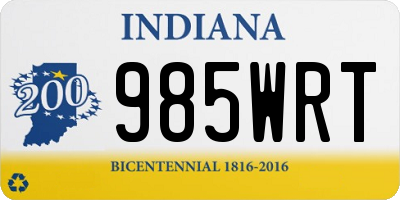 IN license plate 985WRT
