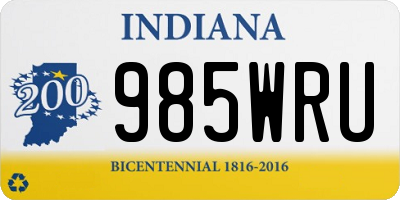 IN license plate 985WRU