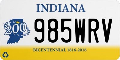 IN license plate 985WRV