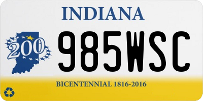 IN license plate 985WSC
