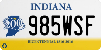 IN license plate 985WSF